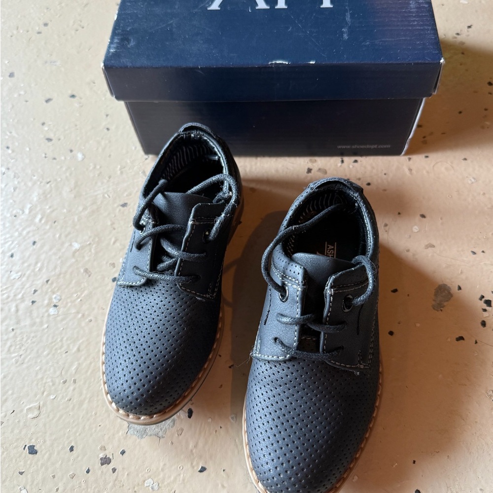 Kids Black Perforated Shoes